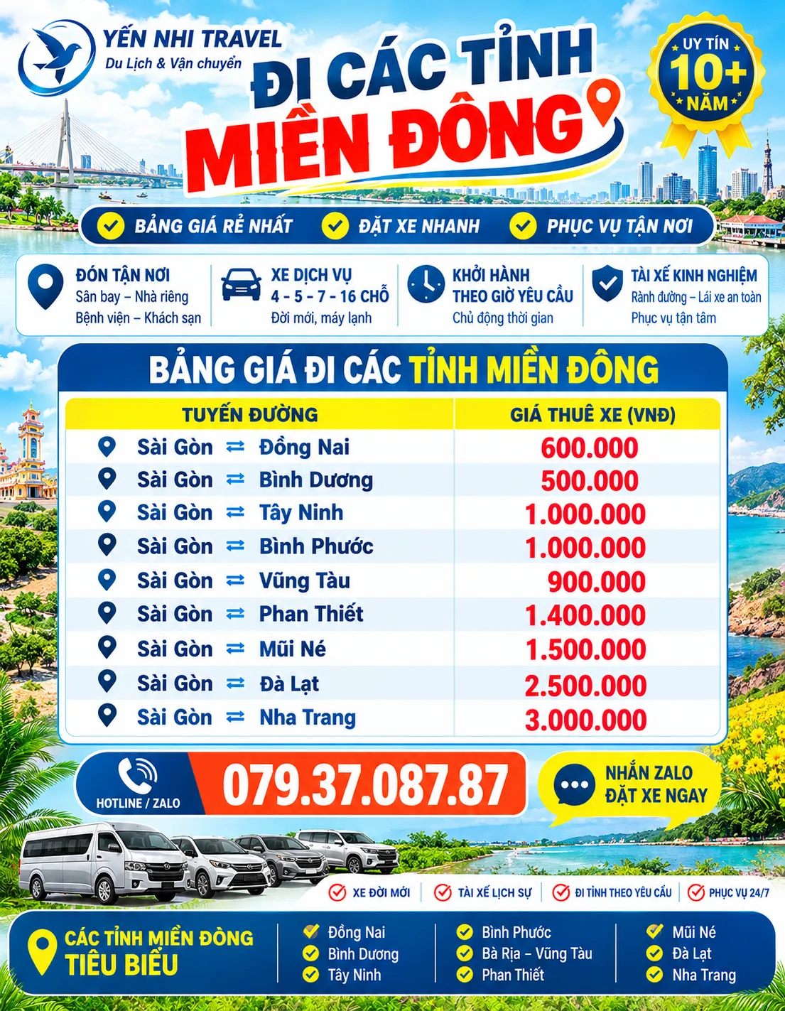 Taxi Điện Rạch Giá 4 bang gia thue xe di cac tinh mien dong